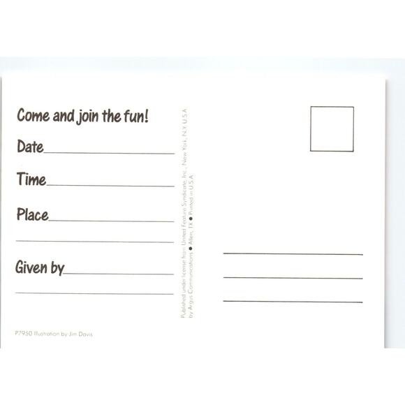 Garfield Christmas Postcard Drop In Chimney Jim Davis Orange Tabby Cat 1978 - Picture 2 of 2